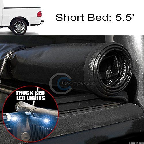  HS Power Roll-Up Soft Tonneau Cover+16X Led Lights 01-03 F150 Supercrew 5.5/66 Truck Bed