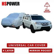 HS Power 4600MM 4 Layer Waterproof SUV Car Cover Anti UV RAIN Resistant with Mirror Pocket CA1