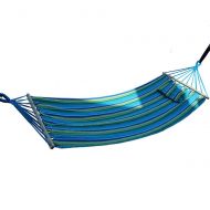 HS-01 Outdoor Hammock Single with Wooden Stick Thick Canvas Swing Hammock