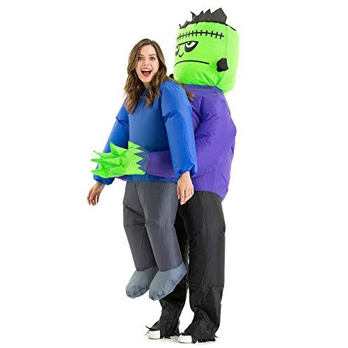  할로윈 용품HSCTEK Inflatable Frankenstein Costume Adult Men Women, Inflatable Blow Up Costume Frankenstein Abduction Costume Youth, Inflatable Frankenstein Carrying Me Holding Man Halloween C