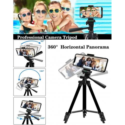  [아마존베스트]HSFHDSY Camera/Phone Tripod,Lightweight Aluminum Travel Tripod with Phone Holder/Bluetooth Remote/Carry Bag for Travel/YouTube Video/Photography/Vlog,Compatible with iPhone/Android