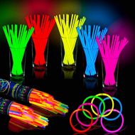 [아마존베스트]HSGUS 200 Ultra Bright Premium Glow Sticks - 8 Bracelets Glow Stick with 200 Connectors - Total 400 Pcs- Bulk Party Pack Ultra Bright Glowsticks - 10 Hour Duration - Mixed Colors i