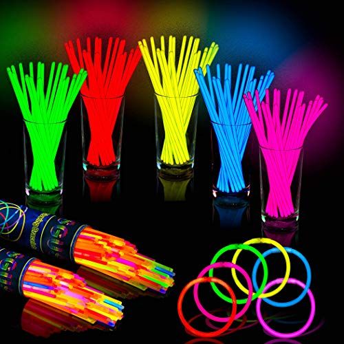  [아마존베스트]HSGUS 200 Ultra Bright Premium Glow Sticks - 8 Bracelets Glow Stick with 200 Connectors - Total 400 Pcs- Bulk Party Pack Ultra Bright Glowsticks - 10 Hour Duration - Mixed Colors i