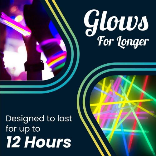  [아마존베스트]HSGUS 200 Ultra Bright Premium Glow Sticks - 8 Bracelets Glow Stick with 200 Connectors - Total 400 Pcs- Bulk Party Pack Ultra Bright Glowsticks - 10 Hour Duration - Mixed Colors i