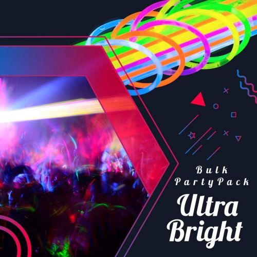  [아마존베스트]HSGUS 200 Ultra Bright Premium Glow Sticks - 8 Bracelets Glow Stick with 200 Connectors - Total 400 Pcs- Bulk Party Pack Ultra Bright Glowsticks - 10 Hour Duration - Mixed Colors i