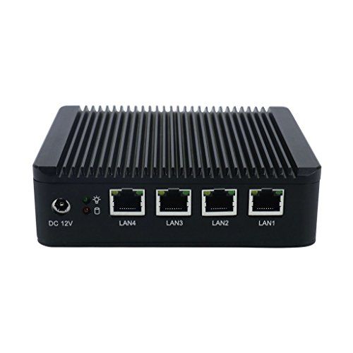  HSIPC Intel Celeron J1900 Quad Core Firewall Barebone Fanless Barebone Nano Box with Multi Lan 4 Nic For Network Security Application,VGA USB RS232(Can add Mini PCIE 3G Card)