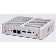 HSIPC New intel Braswell Celeron Quad Core Mini PC,Fanless PC,HTPC,with 4G RAM 128G SSD Rich IO: Dual HDMI Dual LAN USB2.0 USB3.0 Wifi,4K Media Player, Sliver