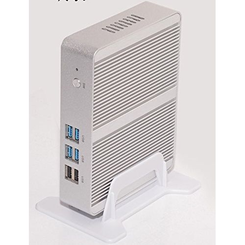  HSIPC New intel Braswell Celeron Quad Core Mini PC,Fanless PC,HTPC,with 4G RAM 128G SSD Rich IO: Dual HDMI Dual LAN USB2.0 USB3.0 Wifi,4K Media Player, Sliver