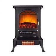 HSTD Portable Electric Fireplace Wood Stove with Flame Effect, Arch Design, 1000/1500w Freestanding Indoor Space Heater