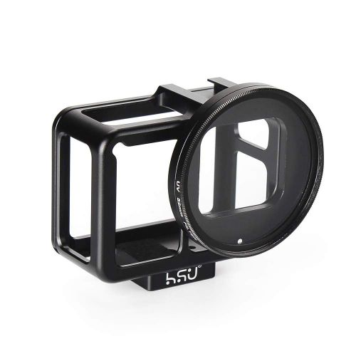  [아마존 핫딜]  [아마존핫딜]HSU Aluminium Legierung Schutzgehause Case Rahmen fuer Gopro, Metall Gehause mit 52mm Uv-Filter fuer Gopro Hero 7 Schwarz Hero (2018) 6 5 (Schwarz)