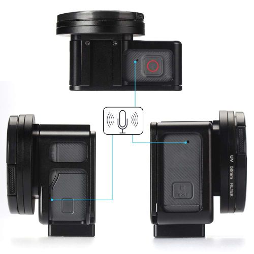  [아마존 핫딜]  [아마존핫딜]HSU Aluminium Legierung Schutzgehause Case Rahmen fuer Gopro, Metall Gehause mit 52mm Uv-Filter fuer Gopro Hero 7 Schwarz Hero (2018) 6 5 (Schwarz)