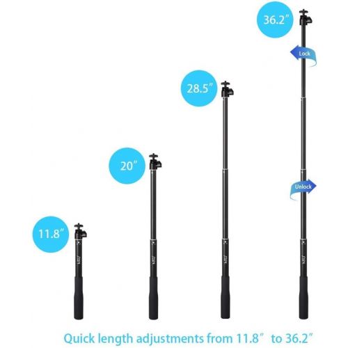  HSU Bluetooth Selfie Stick, Waterproof Hand Grip with Wireless Remote and Tripod Stand for GoPro Hero 10/9/8/7/6/5/4, Selfie Stick for iPhone X/iPhone 7/8/7 Plus/8 Plus and Other A