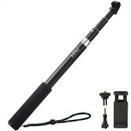 HSU Extendable Selfie Stick，Waterproof Hand Grip for GoPro Hero 10/9/Hero Fusion/GoPro Hero 8/7/6/5/4/3, Handheld Monopod Compatible with Cell Phones, AKASO Campark and Other Actio