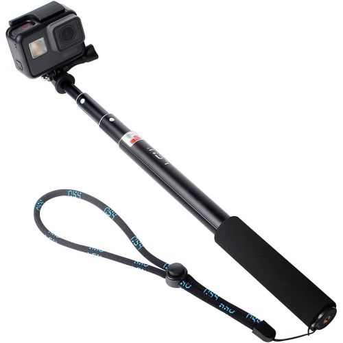  HSU Extendable Selfie Stick，Waterproof Hand Grip for GoPro Hero 10/9/Hero Fusion/GoPro Hero 8/7/6/5/4/3, Handheld Monopod Compatible with Cell Phones, AKASO Campark and Other Actio