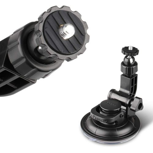 HSU Suction Cup Mount for GoPro Hero 10 9 8 7 6 5 4 DJI Osmo Action Camera, Car Window Holder with 1/4-20 Ball Joint Thread, Perfect for Boats Vehicle Windshield & Window