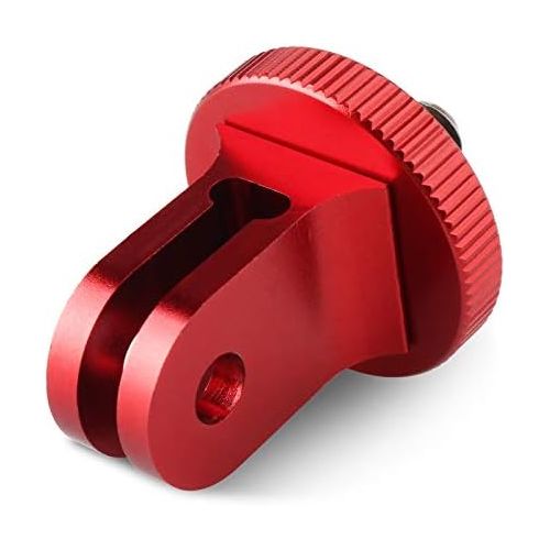  HSU Aluminum 1/4 inch 20 Camera Mount with Aluminum Thumbscrew, Tripod Adapter Compatible with GoPro Hero, Sony, Xiaomi Yi AKASO Campark and Other Action Cameras (Red)