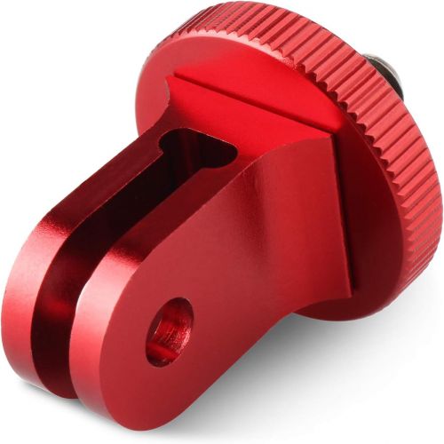  HSU Aluminum 1/4 inch 20 Camera Mount with Aluminum Thumbscrew, Tripod Adapter Compatible with GoPro Hero, Sony, Xiaomi Yi AKASO Campark and Other Action Cameras (Red)