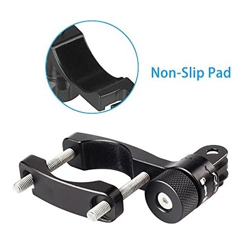  HSU 0.6-1.3inch All-Aluminum Bike/Motorcycle Handlebars, 360° Rotation Seat Post, Ski Pole Mount Compatible with Go Pro Hero 10/9/8/7/6/5/4/3/2,DJI Osmo Action AKASO and Other Acti