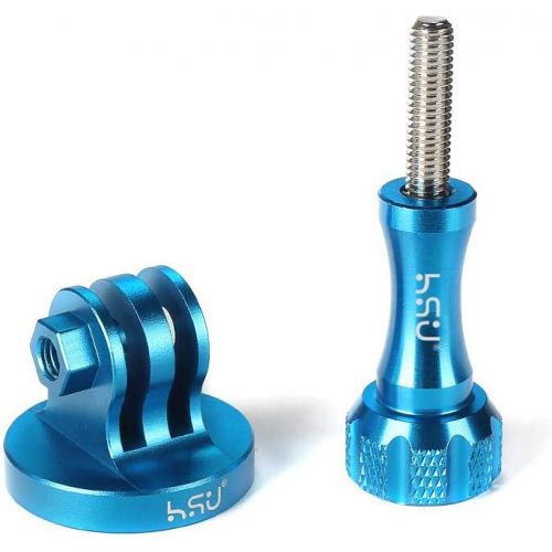  HSU Aluminum Alloy Metal GoPro Tripod/Monopod Mount with Aluminum Thumbscrew for GoPro Hero 10, 9, 8, 7, 6, 5, 4, 3+, 3, 2, 1 HD, AKASO Campark and Other Action Cameras (Blue)