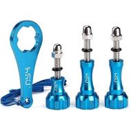 HSU Aluminum Thumbscrew Set + Wrench for Gopro Hero 10,9, (2018),Hero 8,7,6,5,4,3+,3,2,1, Gopro Session, AKASO Campark and Other Action Cameras (Blue)