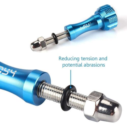  HSU Aluminum Thumbscrew Set + Wrench for Gopro Hero 10,9, (2018),Hero 8,7,6,5,4,3+,3,2,1, Gopro Session, AKASO Campark and Other Action Cameras (Blue)