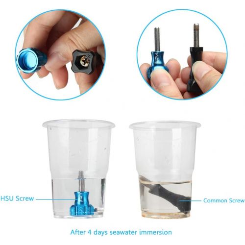  HSU Aluminum Thumbscrew Set + Wrench for Gopro Hero 10,9, (2018),Hero 8,7,6,5,4,3+,3,2,1, Gopro Session, AKASO Campark and Other Action Cameras (Blue)