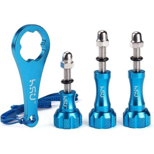  HSU Aluminum Thumbscrew Set + Wrench for Gopro Hero 10,9, (2018),Hero 8,7,6,5,4,3+,3,2,1, Gopro Session, AKASO Campark and Other Action Cameras (Blue)