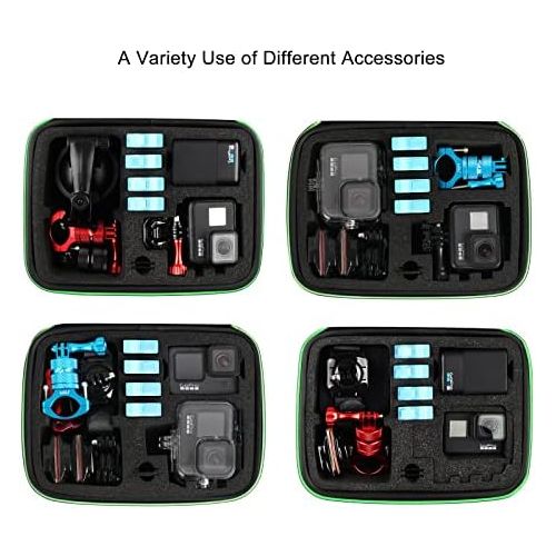  HSU Protective Carrying Case Compatible with Go Pro Hero 10, 9, 8, 7, 6, 5, 4, 3 and Accessories, Light and Medium Security Bag,Compact and Safe Action Camera Travel Storage