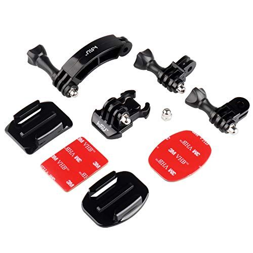  HSU Universal Rotary Extension Mount Set for GoPro Hero 10 9 8 7 6 5, Go pro Extension Arm with Quick Release Buckle Clip Basic Base Mount Adhesive Mount?and Thumb Screw