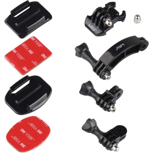  HSU Universal Rotary Extension Mount Set for GoPro Hero 10 9 8 7 6 5, Go pro Extension Arm with Quick Release Buckle Clip Basic Base Mount Adhesive Mount?and Thumb Screw