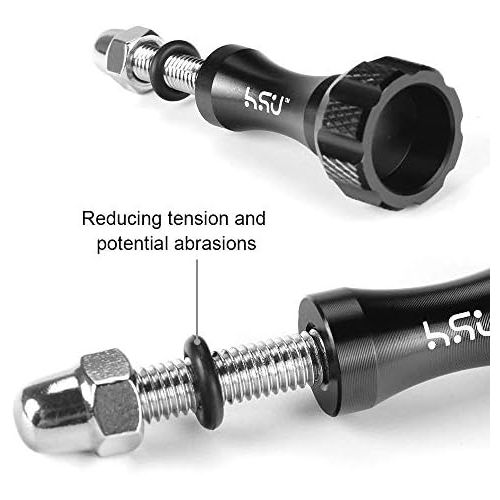  HSU Aluminum Thumbscrew Set + Wrench for Gopro Session,Hero 10, 9, (2018),Hero 8/7/6/5/4/3+/3/2/1, AKASO Campark and Other Action Cameras (Black,3Pcs)