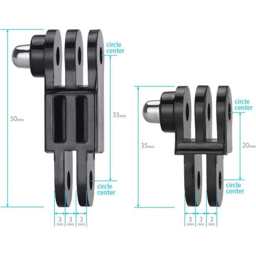  HSU Adjust Arm Straight Joints Mount, Long and Short Same Direction Straight Joints Mount for GoPro Hero 10 9 8 7 6 5 4 3 3+ 2 1, AKASO Campark and Other Action Cameras