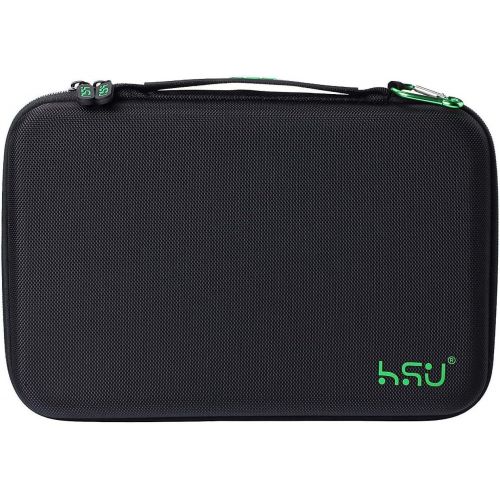  [아마존베스트]Large Carrying Case for GoPro Hero(2018), Hero 9, 8, 7 Black,HERO6,5,4, LCD, Black, 3+, 3, 2 and Accessories by HSU with Carry Handle and Carabiner Loop - Portable and Shock(Green