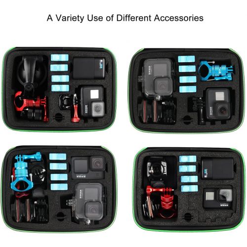  [아마존베스트]HSU Protective Carrying Case Compatible with Go Pro Hero 9, 8 (2018),Hero 7 Black,Hero 6,5,4, LCD, Silver, 3,and Accessories, Light and Medium Security Bag,Compact and Safe Action Came