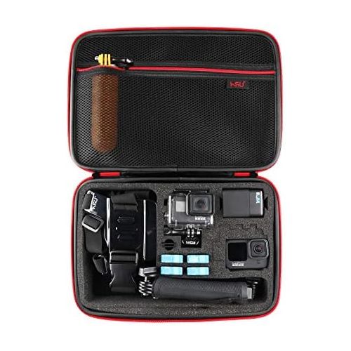  [아마존베스트]HSU Protective Carry Case for GoPro 2018/7/6/5/4/3+ and Accessories, with Carry Handle and Carabiner Loop