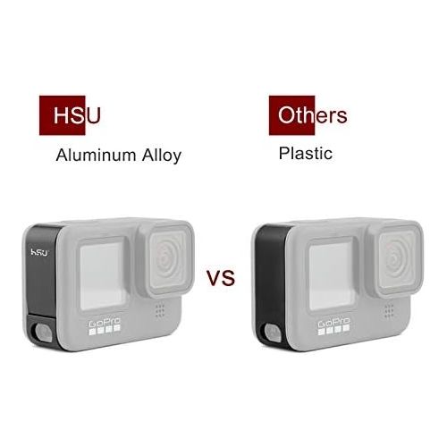  [아마존베스트]HSU Battery compartment cover, removable charging port adapter, type C, aluminium alloy, compatible with GoPro Hero 9.