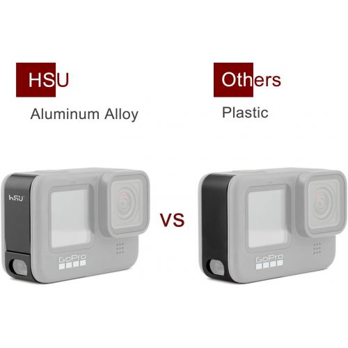  [아마존베스트]HSU Battery compartment cover, removable charging port adapter, type C, aluminium alloy, compatible with GoPro Hero 9.