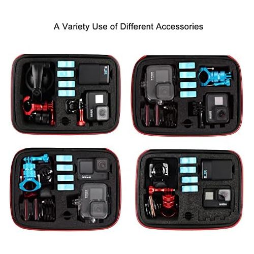  HSU Middle Protective Carrying Case for GoPro Hero 10, 9, 8, Hero 7 Black, Hero 6,5, 4, LCD, Black, 3+, 3, 2 and Accessories, Compact and Safe Action Camera Travel Storage Solution