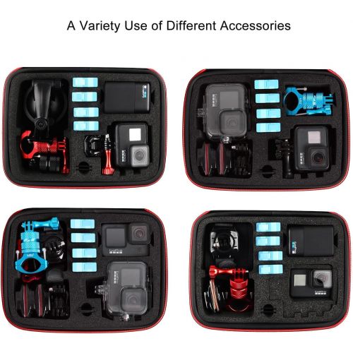  HSU Middle Protective Carrying Case for GoPro Hero 10, 9, 8, Hero 7 Black, Hero 6,5, 4, LCD, Black, 3+, 3, 2 and Accessories, Compact and Safe Action Camera Travel Storage Solution