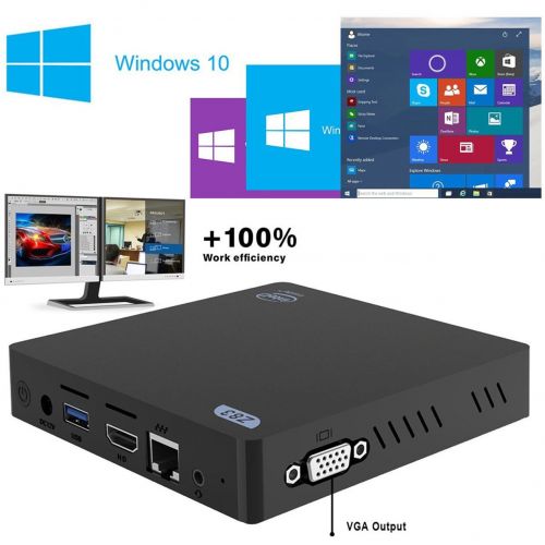  HSYPC Z83V Mini PC, (Desktop pc, Intel Atom x5-Z8350 Quad-Core up to 1.92 GHz, 2GB32GB, Dual Output - VGA&HDMI, Mini PC Windows 10, Mini Computer