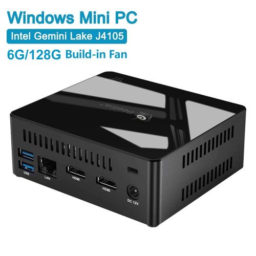  HSYPC Mini PC - Intel Gemini Lake J4105 6G128G - Desktop Computer (4K Bluetooth WiFi HDMI USB 2.5 HDD SATA, Mini pc windows10) Mini pc Intel, Mini Computer