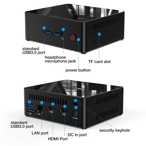  HSYPC Mini PC - Intel Gemini Lake J4105 6G128G - Desktop Computer (4K Bluetooth WiFi HDMI USB 2.5 HDD SATA, Mini pc windows10) Mini pc Intel, Mini Computer