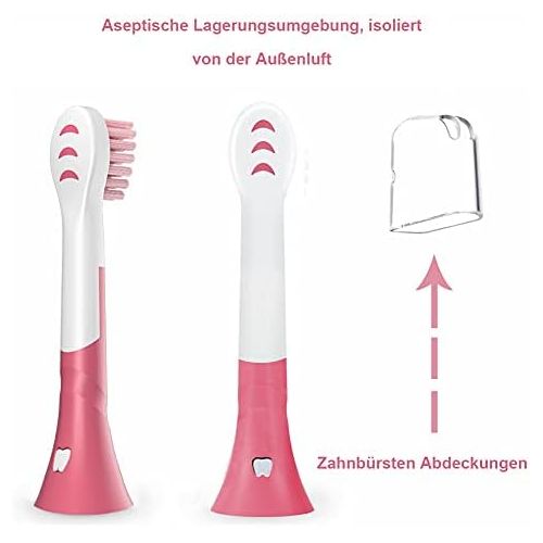  HSYTEK 8er Sensitive Ersatzbuersten Kompatibel mit Philips Sonicare HX6054/07, Eeiche Borsten und Kleine Buerstenkoepfe fuer Empfindliche Zahnfleisch, Rosa