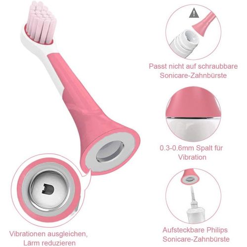  HSYTEK 8er Sensitive Ersatzbuersten Kompatibel mit Philips Sonicare HX6054/07, Eeiche Borsten und Kleine Buerstenkoepfe fuer Empfindliche Zahnfleisch, Rosa