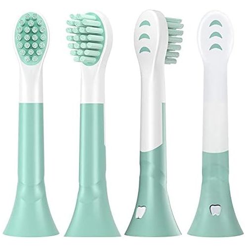  HSYTEK 8er Mini Aufsteckbuersten Kinder Kompatibel mit Philips Sonicare HX6034/33, Weiche und Kleine Buerstenkoepfe fuer Sensible Zahne, Tuerkis