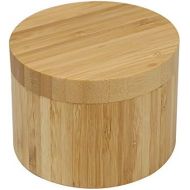 Bamboo Salt Box With Magnetic Swivel Lid, 8.5oz Round Spice Container, Secure Durable Storage & Organization for Seasonings, Herbs or Small Items By HTB