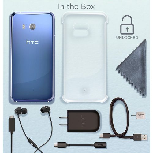 에이치티씨 HTC U11 128GB Dual SIM Model - Factory Unlocked Phone - International Version - GSM ONLY, NO Warranty in The US (Amazing Silver)