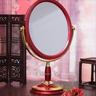 HTDZDX Make-up Mirror, Desktop Double-Sided Make-up Mirror, Portable Mirror (Color : Red)