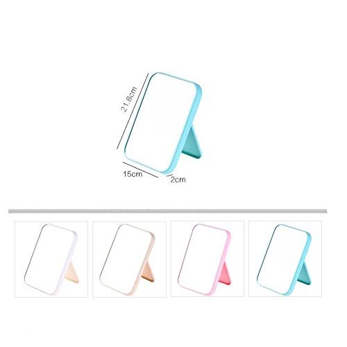  HTDZDX High Definition Rotatable Mirror, Cosmetic Mirror, Portable Desk Top, Princess Mirror, Simple Large Dressing Mirror (Color : Pink)