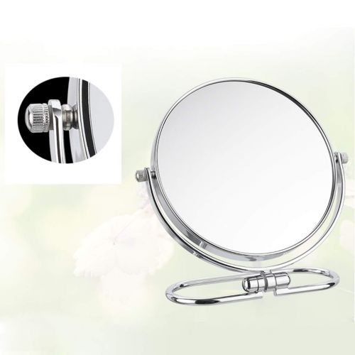  HTDZDX Cosmetic Mirror - Desktop Folding Double-Sided Makeup Mirror,360 Degree Rotate/ 3X Magnifying HD Vanity Mirror,for Cosmetic Skin Care Shaving (Size : 8 inches)